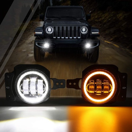 For 2018-2025 Jeep Wrangler JL Gladiator JT LED Headlights Red Halo + Fog Lights - Picture 11 of 23