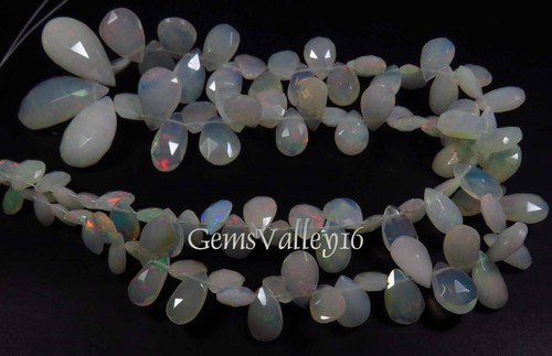 Naturale Etiope Arcobaleno Fuoco Opale Sfaccettato Pera Gemma Perline 7.5-22mm - Foto 5 di 7