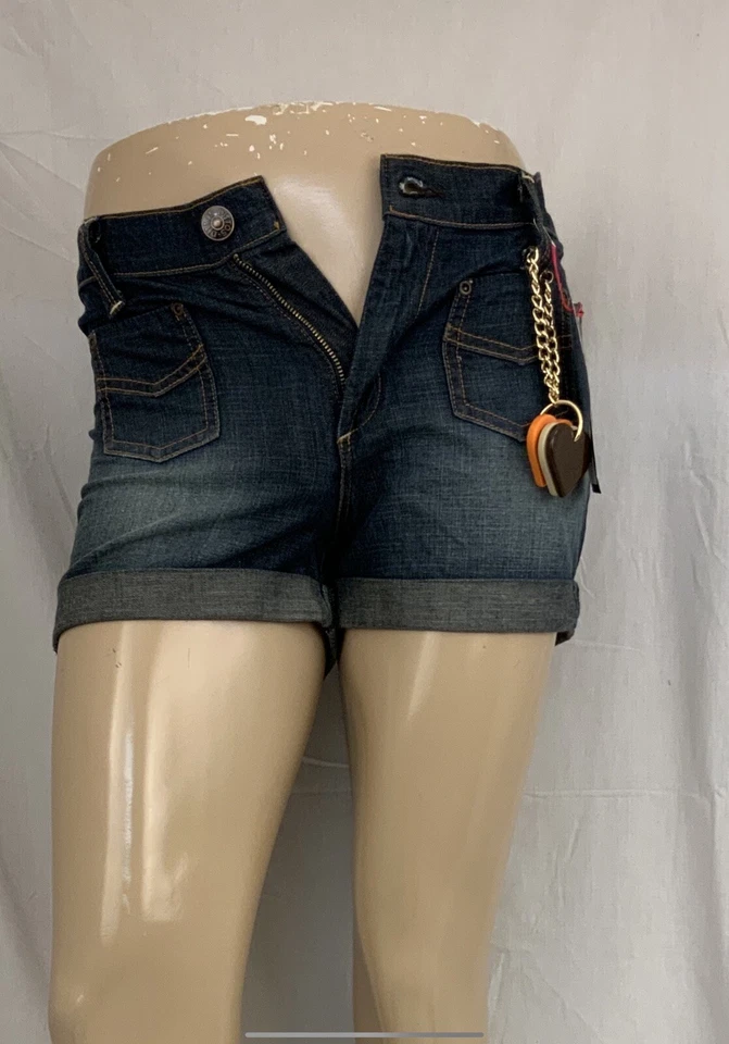 Pantalones Cortos Jean Dittos Talla 25 Azul 100% Algodón Tiro Bajo Hechos en EE. UU. YGI N1-344CG Foto 3 de 4