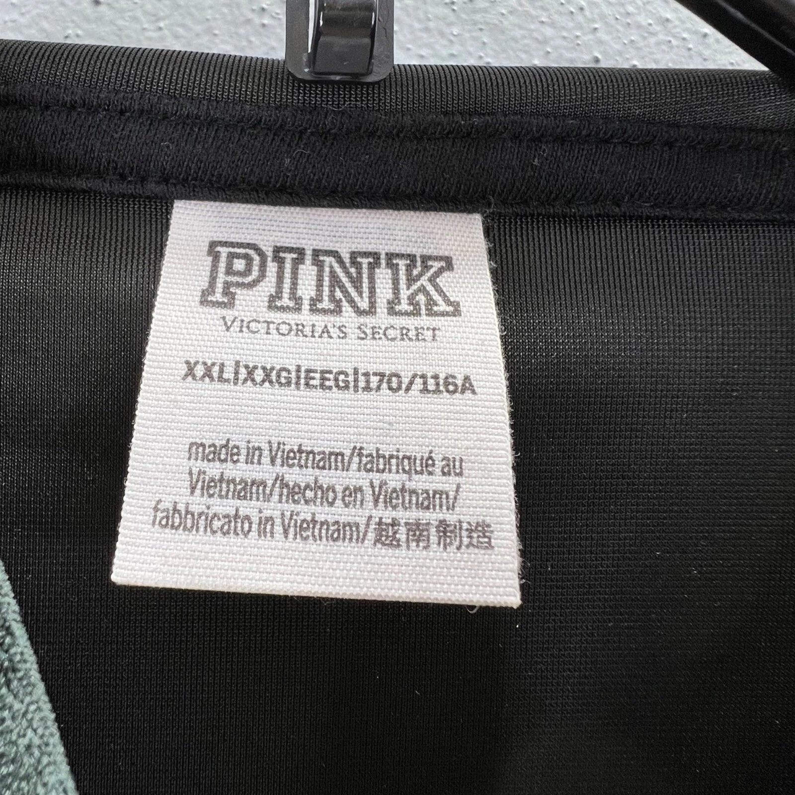 UNDERCOVER Victorias Secret giacca tuta con cappuccio in velluto rosa XXL nero strass Y2K