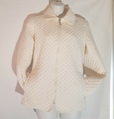 Esprit Outerwear, Women's, Small, Ivory Cream Quilted Diamond, Barn Coat, Jacket