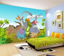 3D Cartoon Cute Dinosaur 41489NA Wallpaper Wall Murals Removable Wallpaper Fay