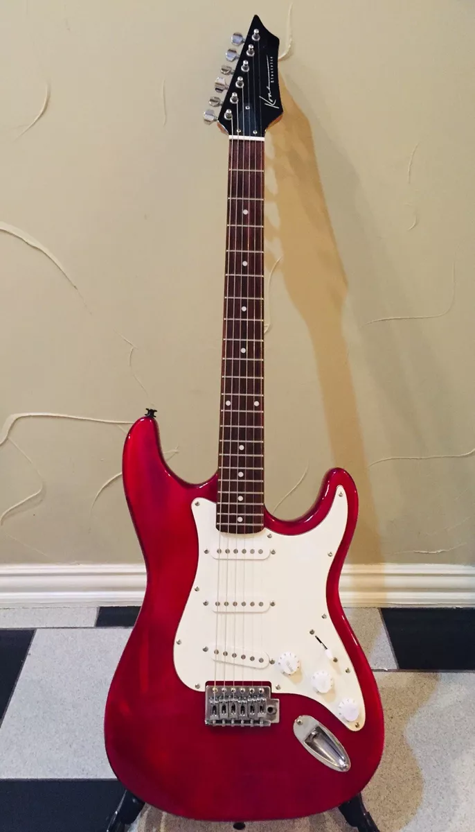 Kona Strat Style Electric Guitar Trans Red 2000 s Fresh Set Up eBay
