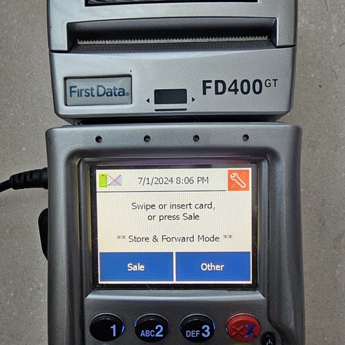 First Data Credit Card MachineFD400gt Terminal Thermal Touchscreen Debit WORKS - Picture 14 of 20