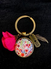 Floral Hearts Handmade Keyrings