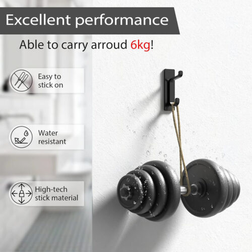 Self Adhesive Hooks Sticky Extra Strong Hanging up to 6KG Metal Heavy Duty - Picture 3 of 11