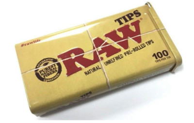 RAW pre-Rolled Tips Metal Tin vorgerollte Tips in Metalldose mit 100 Tips