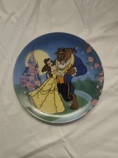 Vintage Beauty And The Beast Belle Castle Collector’s Porcelain Plate Japan RARE