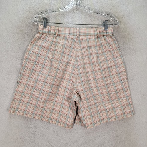 Vtg 90s Pink Check High Academia Grandmacore Chino Preppy Womens Shorts Size 6P - Picture 11 of 21