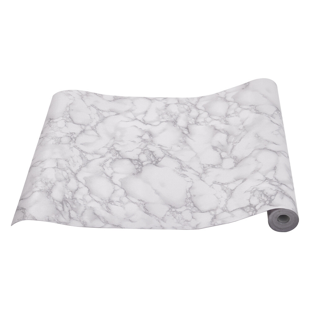 10M White Grey Marble Effect Vinyl Flooring PVC Floor Kitchen Bathroom