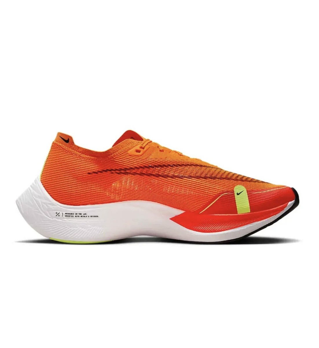 NIKE ZOOMX VAPORFLY NEXT% 2 TOTAL ORANGE-BLACK-WHITE MENS SZ