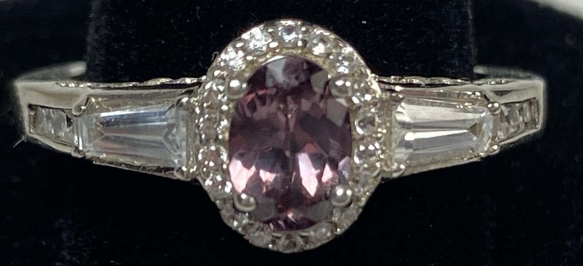 D’JOY 925 STERLING SILVER LAVENDER SPINEL WHITE TOPAZ SIZE RING (K680) - Main Image