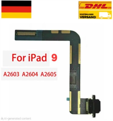 IPad 9th Generation 2021 LADEBUCHSE FLEX KABEL DOCK Charging Port Farbe BLACK