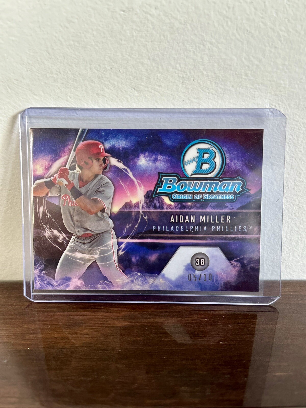 2024 Bowman Baseball Aidan Miller /10 Case Hit Origin of Greatness SSP Phillies