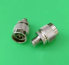 (2 PCS) Mini UHF Female to N Male Connector - USA Seller