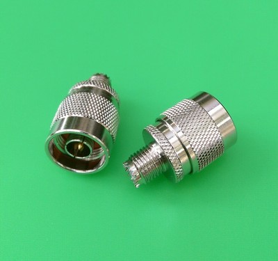 (2 PCS) Mini UHF Female to N Male Connector - USA Seller