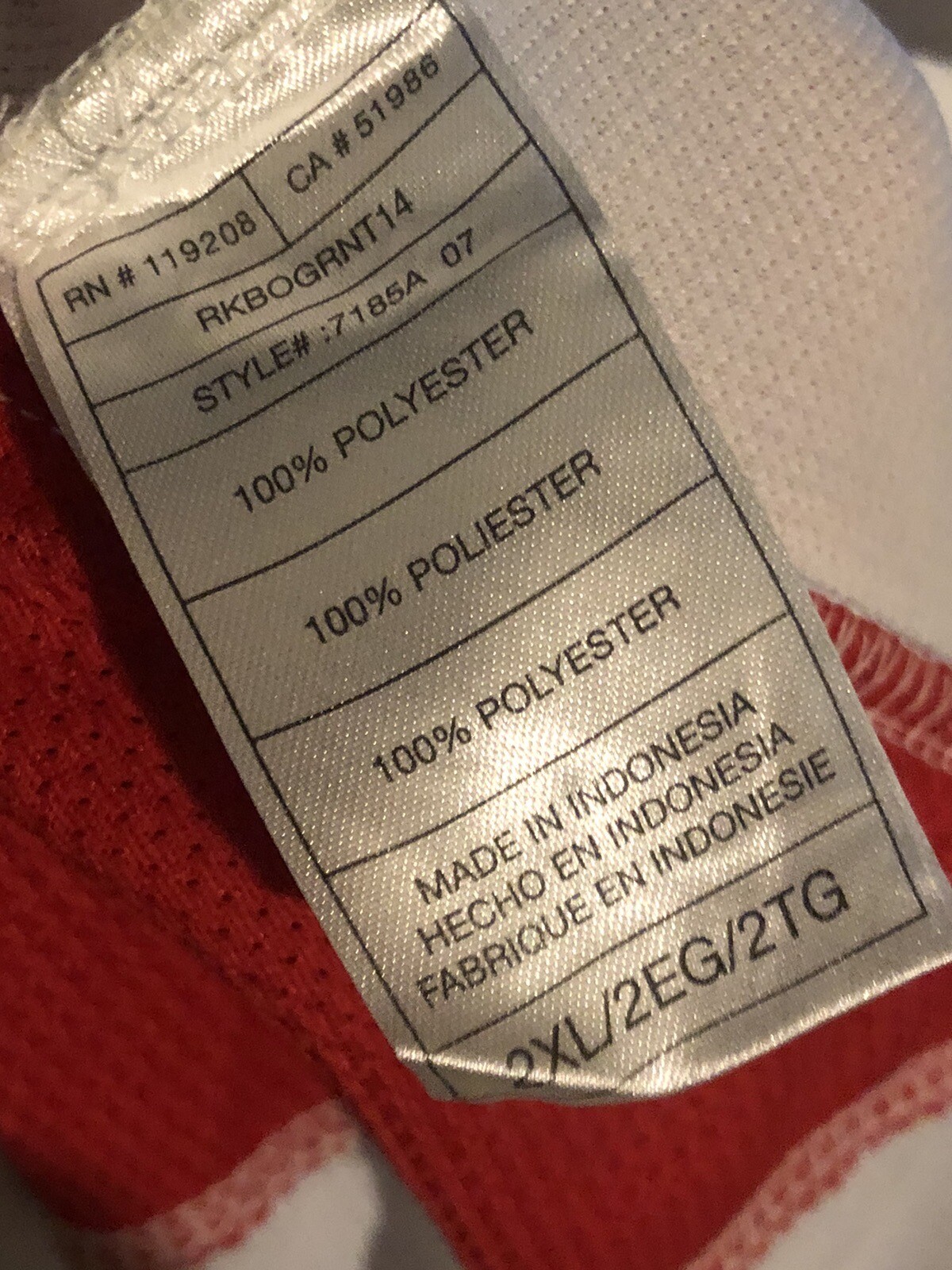 Reebok NHL XXL Ottawa Senators white premier hockey shirt practice