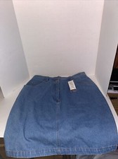 Womens Together 12 Medium Wash Blue Denim Lace Pocket Cotton Vintage Skirt B