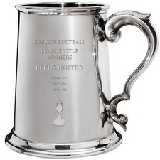 1st Division and Premiership Titles Leeds United 1pt Pewter Tankard Football