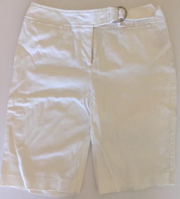 DANA BUCHMAN White Bermuda Walking Cotton Stretch Shorts Women's Size 4 | eBay