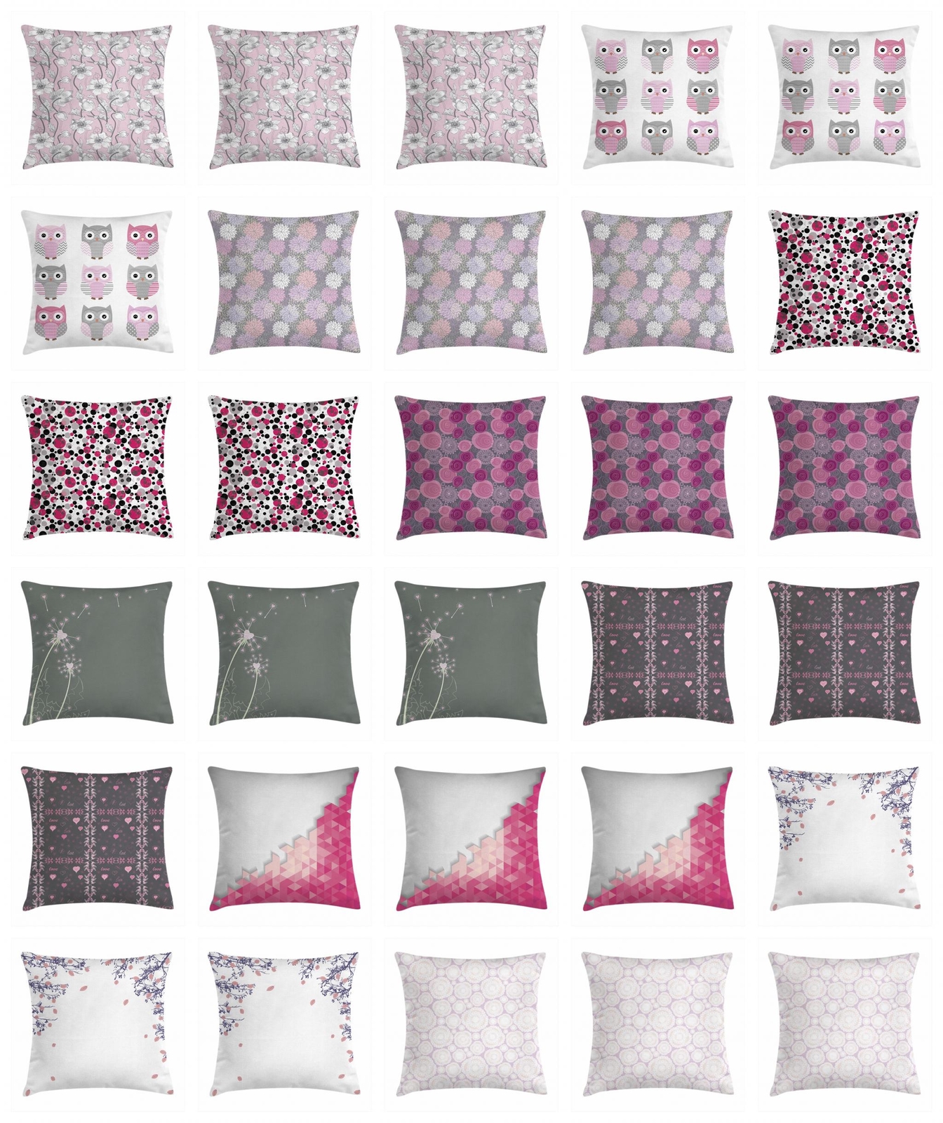 Pink and Grey Throw Pillow Cases Cushion Covers by Ambesonne Home Decor 8 Sizes eBay