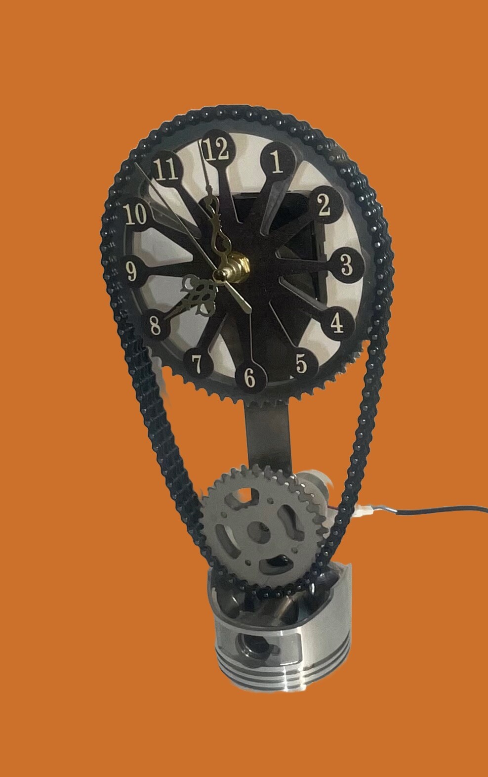 Metal Functioning Rotating Timing Gear Clock