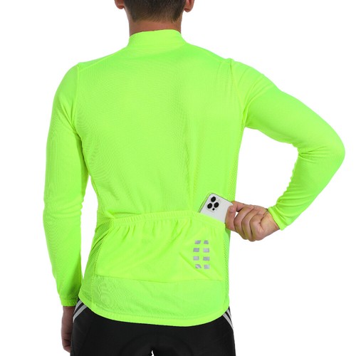 WOSAWE Herren Radfahren Langarmtrikot Rennrad Atmungsaktives Shirt Dehnbares Top - Bild 6 von 18