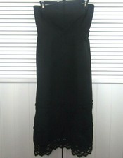 Ann Taylor Loft Womans Dress Black Strapless Sleeveless Ruffles Structured Sz 0