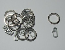 10 Gardinenringe mit Gleiteinlage für Edelstahl Gardinenstangen mit 16 - 20 mm Ø