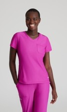 SKECHERS SLIP INS SCRUB TOP ONE POCKET IN DEEP MAGENTA, ALL SIZES, SKT221, NWT