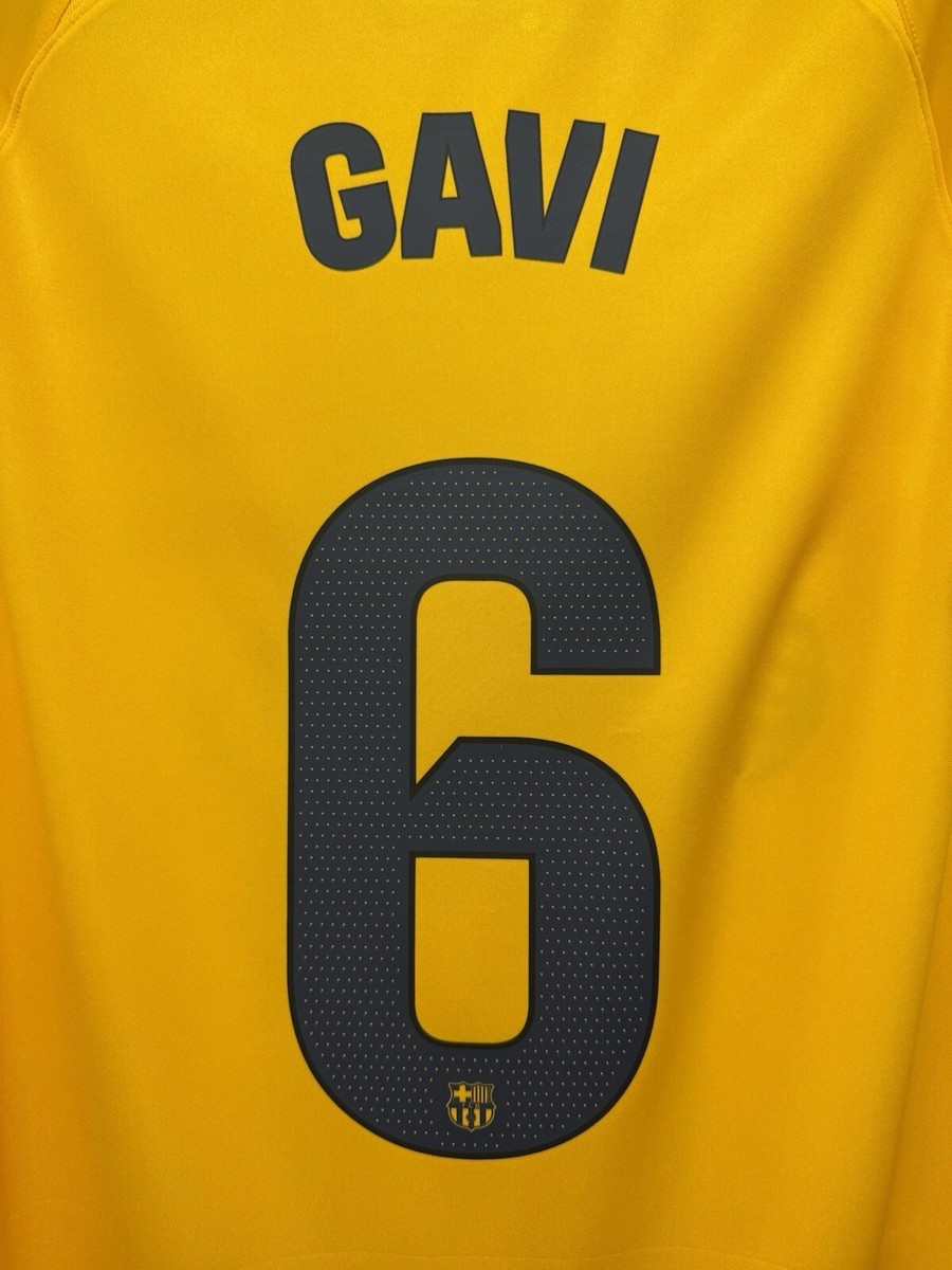 Gavi #6 Men's LARGE Nike FC Barcelona Fourth Jersey Senyera