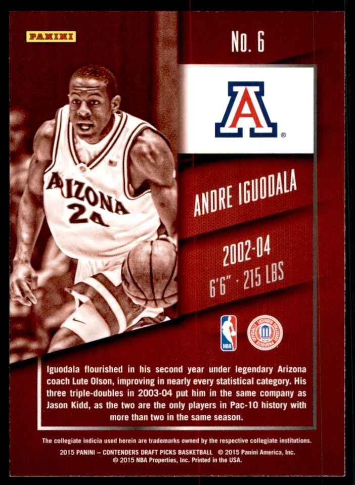 2015-16 Panini Contenders Draft Picks; Andre Iguodala  Basketball Cards #6 - Image 2 of 2