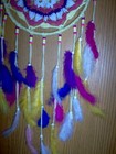 Hand crafted crochet dream catcher, yellow, purple, white. 13" x 26" — photo 4