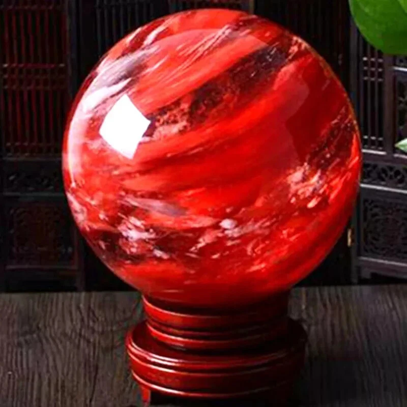 10LB+ Red Smelting Stone Quartz Turn one's luck around Ball