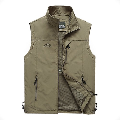 Mens With Pockets Zipper Vest Men Casual Sleeveless Sport Tops Mesh Lining - Picture 13 of 19