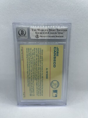 Jose Canseco 1989 Star #7 “CONSECO” ERROR Card Beckett Grade 10 Auto 1