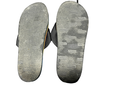 Rainbow Flip Flops Black Rubber Webbed Nylon Rainbow Arch  display picture 1