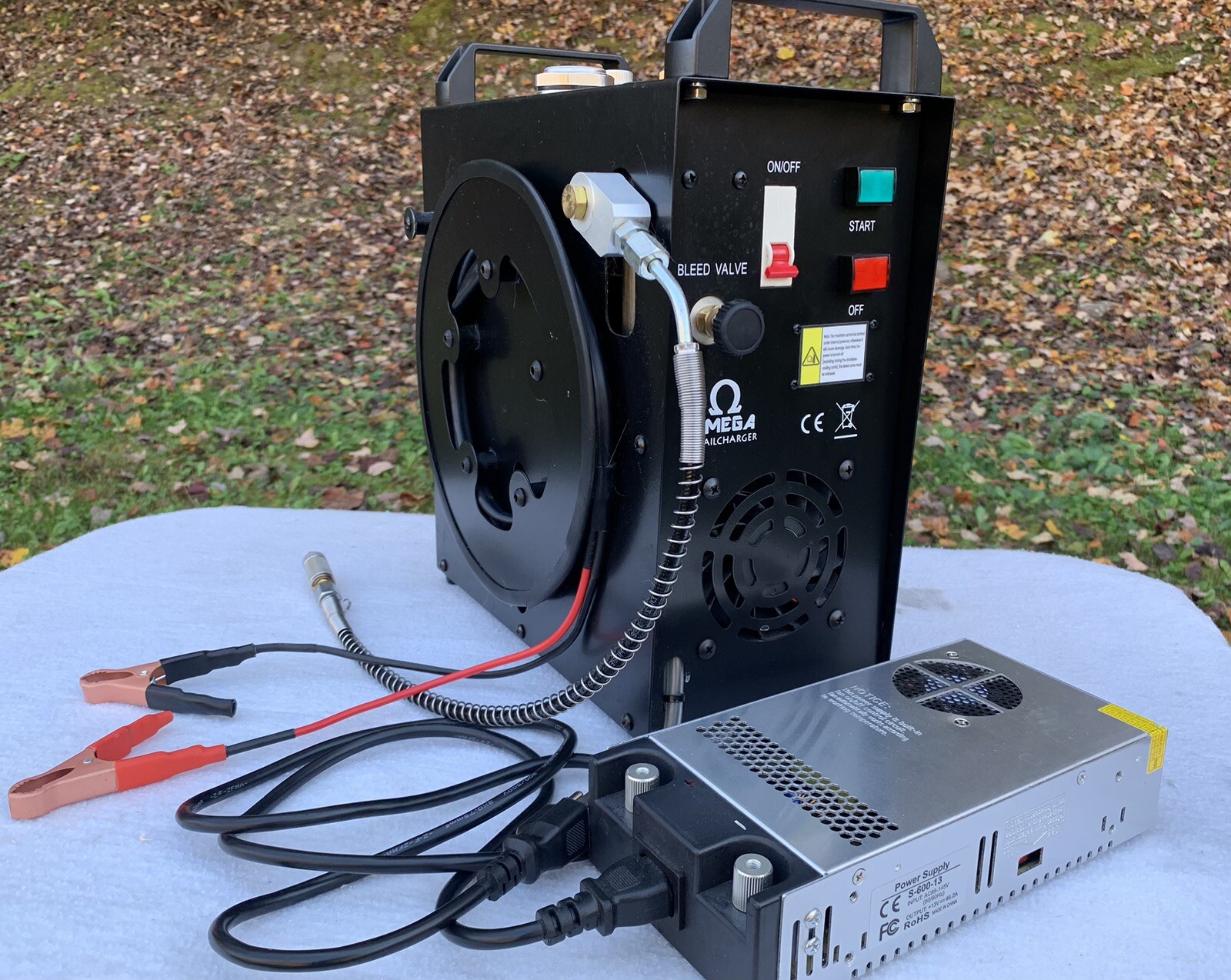 30MPA 4500PSI Omega Trail Portable 12v Compressor PCP/Paintb Autostop 110V/DC12V