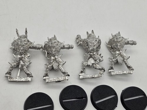 LOT OF 4 BLOODLETTER OF KHORNE CHAOS CITADEL WARHAMMER FANTASY METAL UNASSEMBLED - Picture 5 of 6