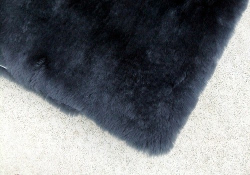 Charcoal Sheepskin Plate Rug Large Throw Runner Bed Chair Floor Lamb Fur 140cm - Picture 4 of 4