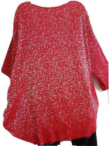 $65.00 Ruby Rd Artsy Paint the Town Crinkle Stretch Round Hem Top Plus,  Red, 3X - Foto 4 di 6
