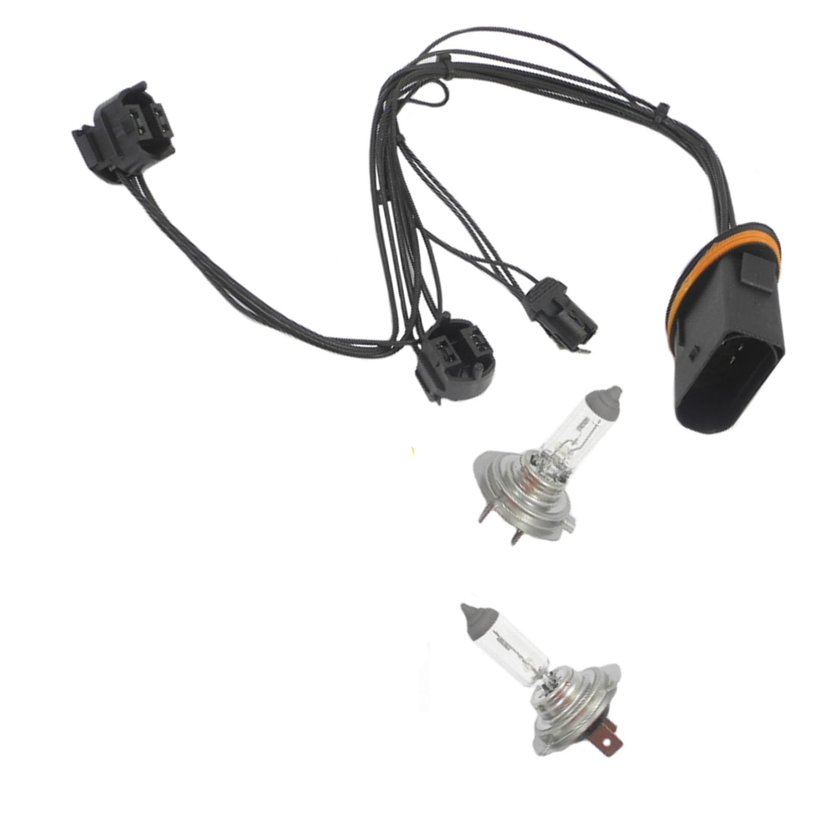Headlight Wiring Harness & Headlight Bulb H7 70W For Benz E350 E550 E63