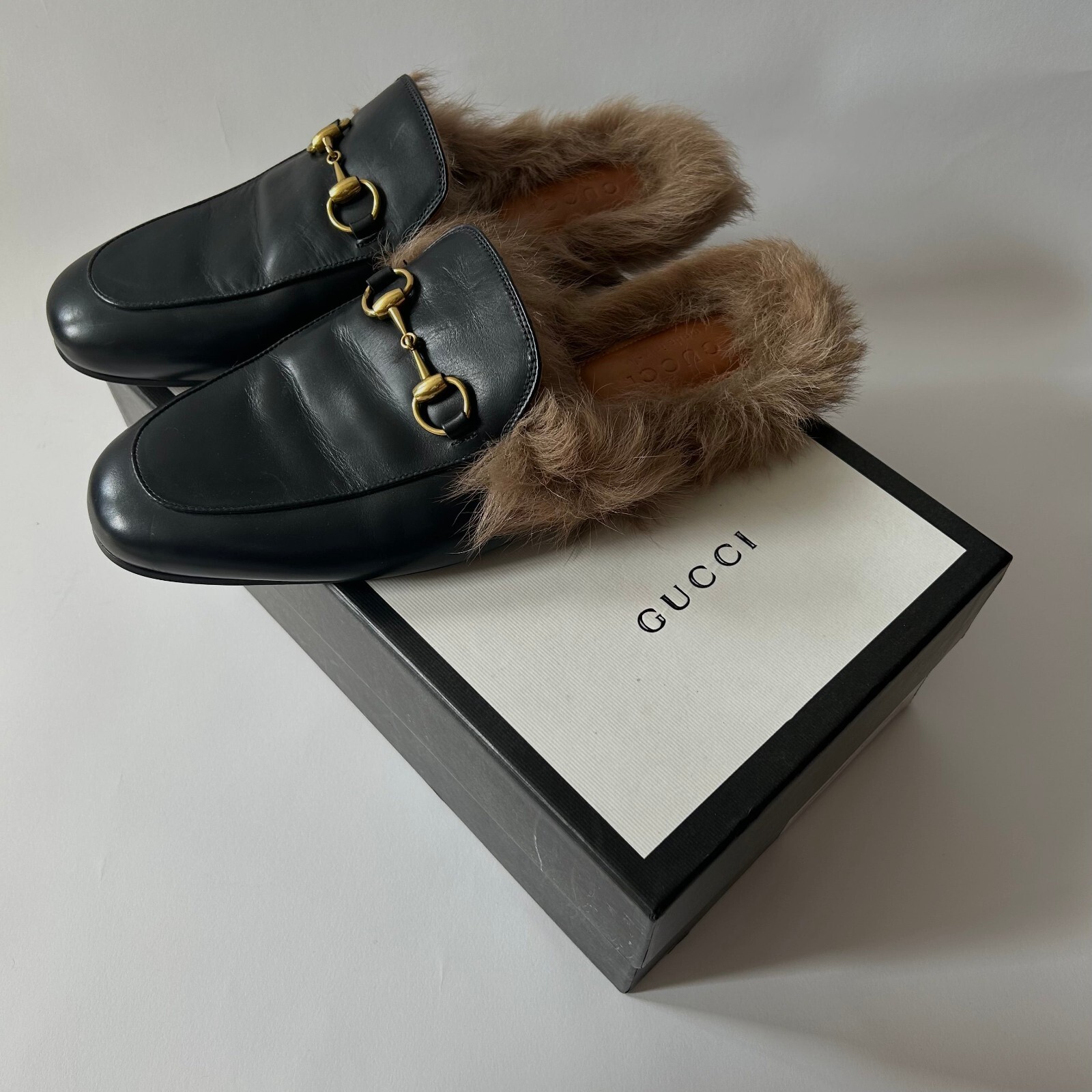 PANTOFOLA D’ORO GUCCI PANTOFOLE PRINCETOWN HORSEBIT ACCENT PELLE