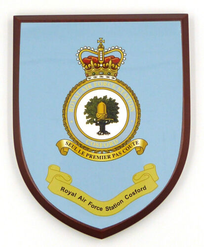 RAF ROYAL AIR FORCE STATION COSFORD REGIMENTAL FULL FACE MESS PLAQUE - Afbeelding 1 van 1