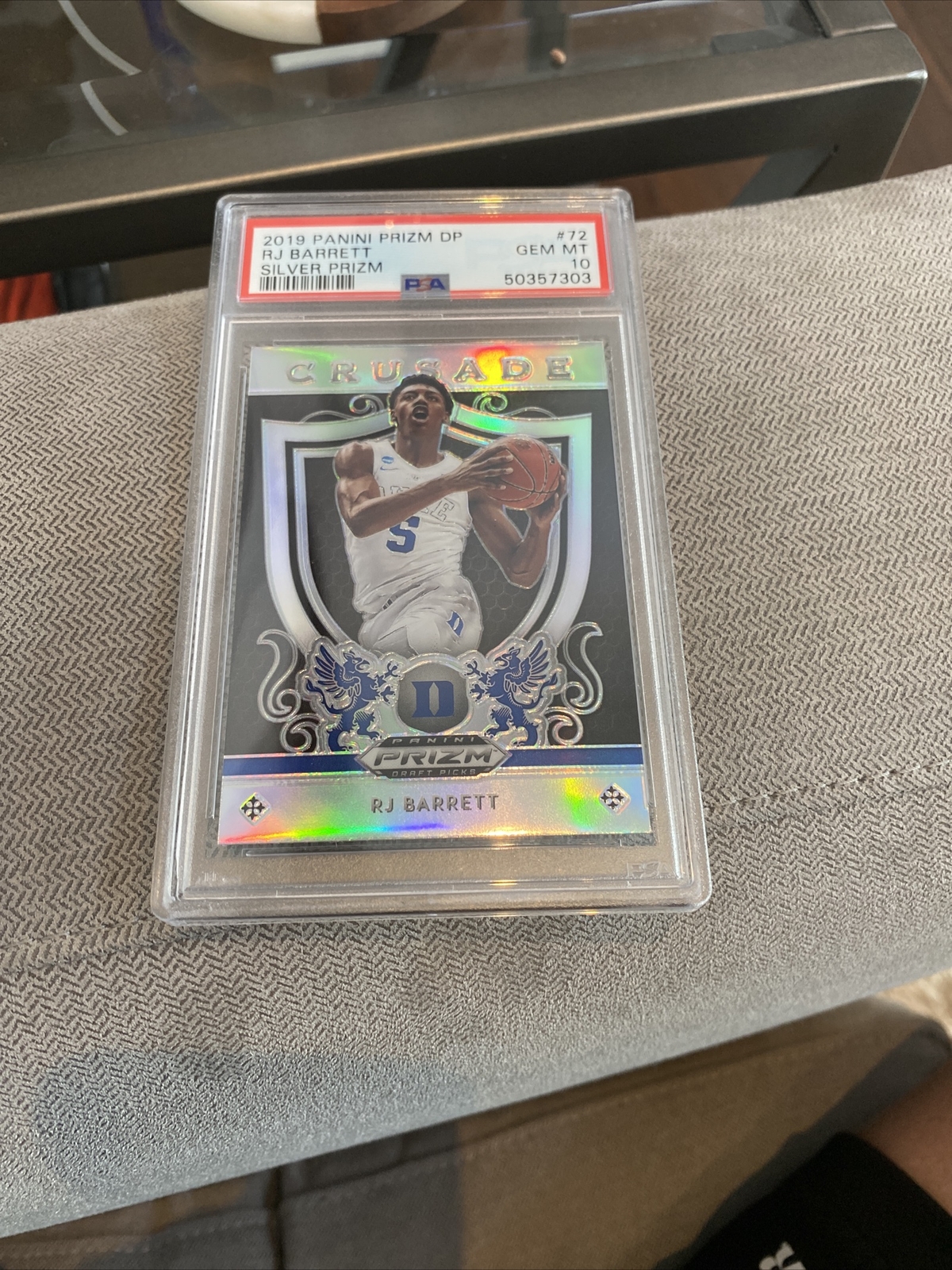 2019-20 Panini Prizm Draft Picks Crusade SILVER RJ Barrett #72 PSA 10 Rookie