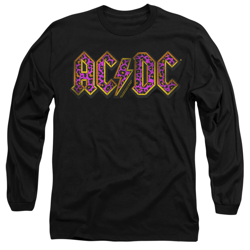 ACDC Animal Print Mens Long Sleeve T-Shirt, Black UK