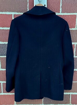 Vtg 50s 60s US Navy Military Peacoat Wool Jacket Brass Eagle
