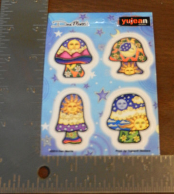 NEW DAN MORRIS 4CT MINI MUSHROOMS STICKER SHEET