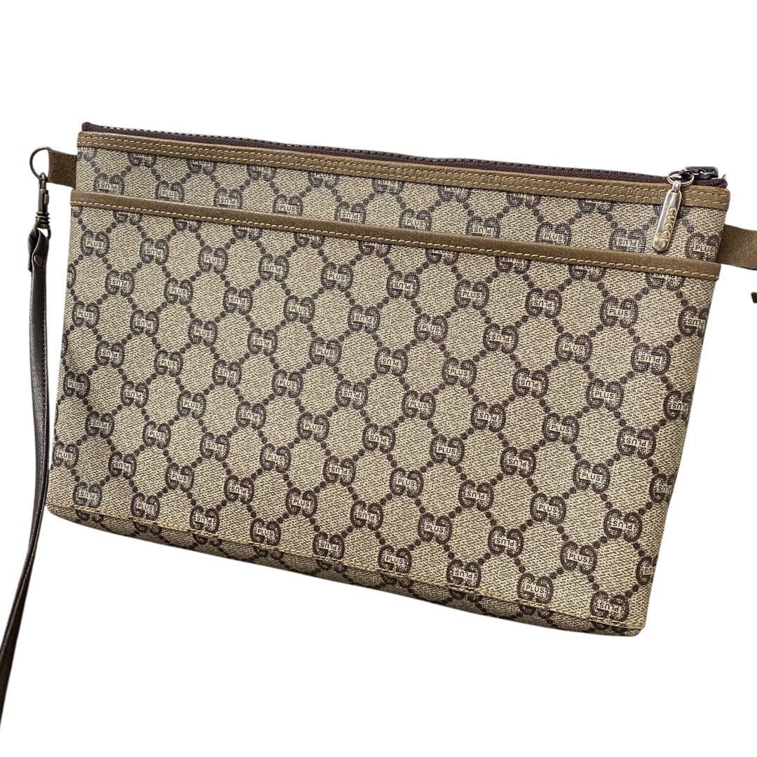 Gucci GG Pattern 2Way Crossbody Shoulder Bag in Brown