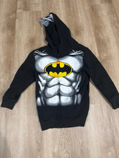 Kids Size 7 Batman Hoodie With Mesh Mask Hooded Sweatshirt I am Batman full zip